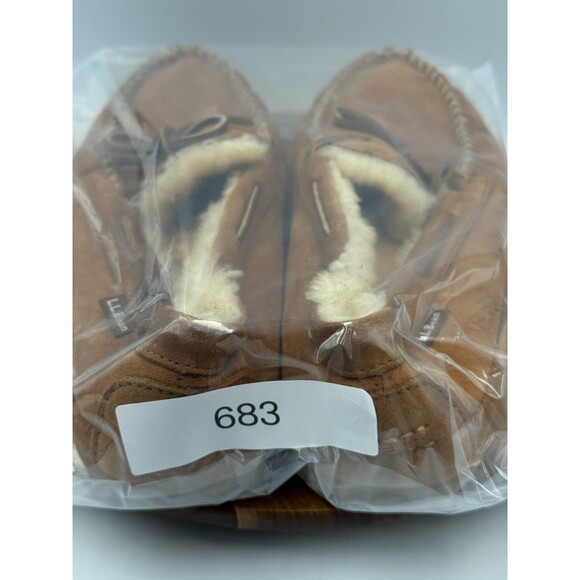 LL L.L. BEAN Brown Wicked Good Moccasins Slippers Sheepskin Shearling Men\'s 13M main image 6